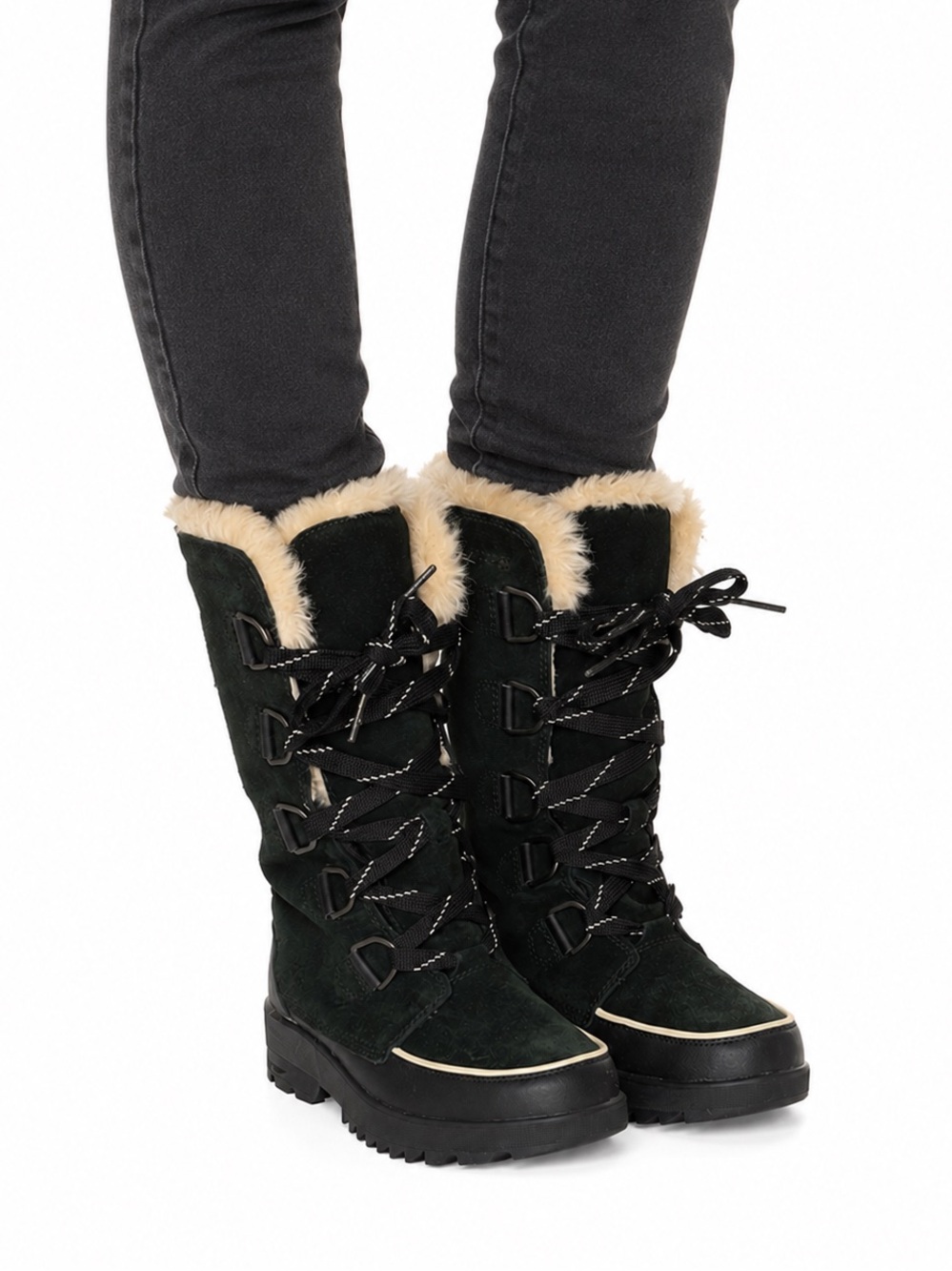 Size 6 Sorel Tivoli IV Women’s Faux Fur Waterproof Winter Snow Boots Black
